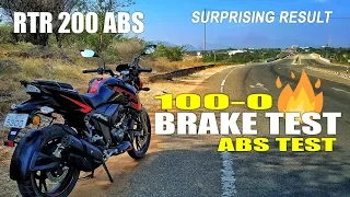 Apache RTR 200 ABS 100-0 Brake Test🔥🔥🔥 | Stopping Test | Ajith The Travel Buddy