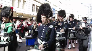 Massed Pipe Bands in Sydney on Anzac Day 2012