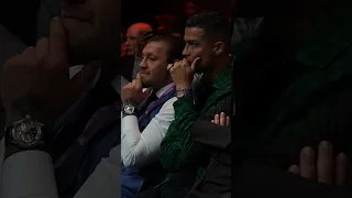 Tense viewing for Conor McGregor & Cristiano Ronaldo during Widler vs Parker #DayOfReckoning 🇸🇦