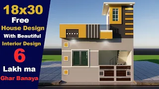 18x30 2bhk small house design