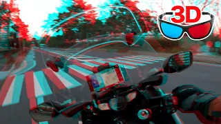 [3D video Anaglyph] Camera flew off while filming video on motorcycle! / red-cyan glasses