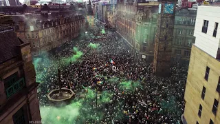 Best Celtic Fans Glasgow Cross Drone Footage 4k