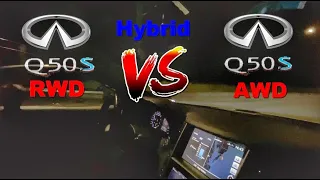 Infiniti Q50S Hybrid AWD vs  Infiniti Q50S Hybrid RWD