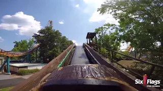 Log Jamboree Classic Log Flume HD POV Six Flags Over Georgia