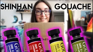 Trying Shinhan Professional Designer's Gouache for the first time ✶ Swatching, Color Mixing & Demo