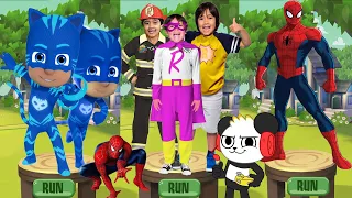 Tag with Ryan PJ Masks Catboy vs Spiderman Hero Run - All Characters Unlocked Combo Panda Gameplay