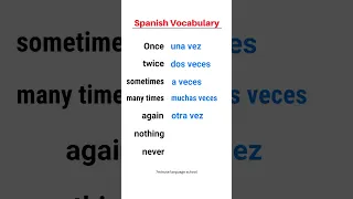 Basic Spanish Words you need to know #learnspanish