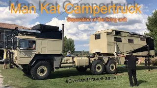 Removable living unit on our Man Kat 1A1 RV Campertruck | #OverlandTravelFamily