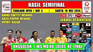 Hasil Semifinal Thailand Open 2024 Hari Ini ~ RANKI/SHETTY Menang ~ Unggulan 1 MD WS XD Ke Final