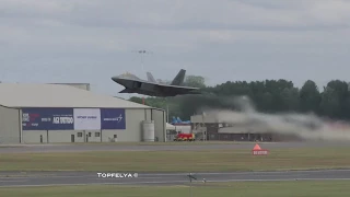 F-22 Raptor Most spectacular take-off at RIAT airshow Fast vertical climb !!!