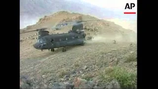 File of Chinook helicopters operating in Helmand Province