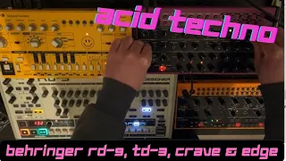 ACID TECHNO - Behringer Rd-9 Crave Edge & Crave Synths #dawless #acid #techno