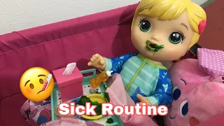 BABY ALIVE Mix my medicine Sick Routine! ( FAN MAIL)