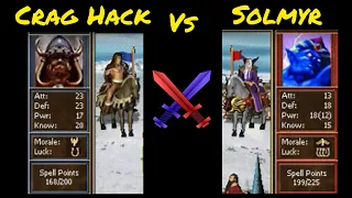 Heroes of Might and Magic 3 HotA - FINAL BATTLE Crag Hack Vs Solmyr (HOTSEAT)