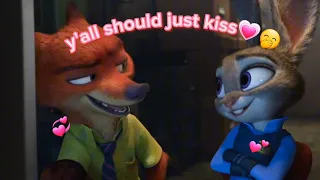 Nick wilde and Judy hopps having way too much romantic tension for about 7 minutes straight