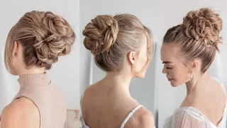 3 FALL HIGH BUNS | Hairstyles for Medium Long Hair