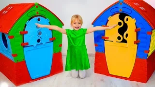 Margo and Nastya  build Playhouses for children