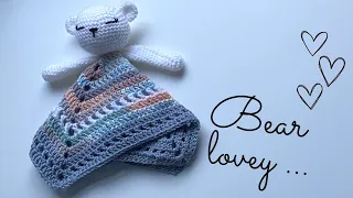 HOW TO CROCHET A BEAR LOVEY BLANKET PART 1: step by step tutorial for beginners | security blanket