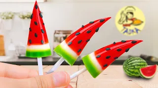 Miniature Watermelon Jello 🍡 Lollipop Candy Recipe | Tasty Jello Miniature Watermelon Jelly Lollipop