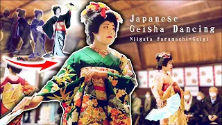 Japanese geisha celebrating the New Year by dancing | Niigata, Japan