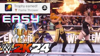 Flame thrower trophy guide WWE 2K24 & Giveaway