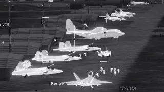 ArmA 3 - AC-130 Gunship attacks Air Force Base - Thermal Vision - Gameplay