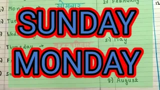 Sunday Monday | EVS Activity | KIDS LESSON |