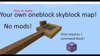 How to make a one block skyblock | Minecraft bedrock edition