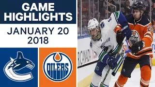 NHL Game Highlights | Canucks vs. Oilers — Jan. 20, 2018