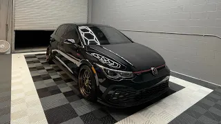 I LOWERED MY GIRLFRIENDS BRAND NEW CAR - MK8 GTI