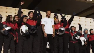 Lewis surprises our F1 in Schools Teams!