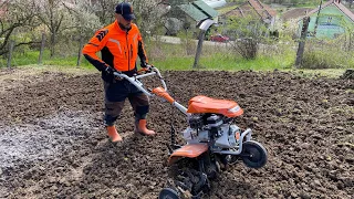 Working for the first time with Stihl Mh 700 power tiller. ( Motosapa Stihl prima utilizare.)