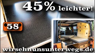 45% leichter als Holz - Möbelbau für den Camper | AusbauVlog58 | wirsehnunsunterwegs.de