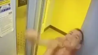 bald shirtless man RUINS elevator man