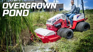 Mowing A Steep, Wet Retention Pond