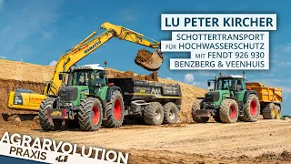 Transporting gravel for a flood protection dam • LU Peter Kircher | Agrarvolution Praxis