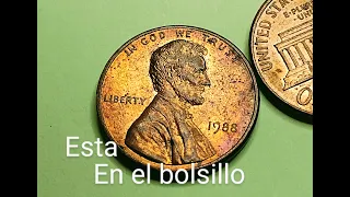 ☝️esta en tu bolsillo!!! 1988 centavo de Lincoln 💵💵💵 variedad FG búscalo