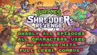 TMNT Shredder's Revenge (Gnarly) No Damage Perfect Combos Full Game Playthrough All Characters Used