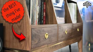 Building a Record Player Cabinet - Walnut & Brass | Woodworking