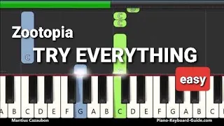 Zootopia - Try Everything (Shakira) Easy Piano Tutorial