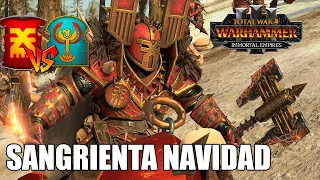 SANGRIENTA NAVIDAD TOTAL WAR WARHAMMER 3 #557 BATALLA KHORNE VS REYES FUNERARIOS