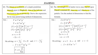 Deriving an dimensional formula or equation