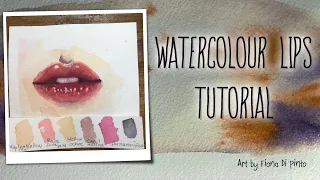 How to paint LIPS with WATERCOLOUR - Tutorial for beginners