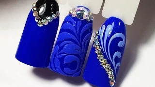 Top 3 designs in blue gel-varnish