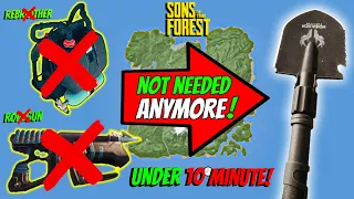 How To Get Shovel UNDER 10 MINUTES In Sons Of The Forest! (NO REBREATHER & ROPE GUN REQUIREMENTS)
