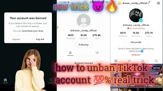 How to unban TikTok account 100% real trick 2022 // TikTok ka account Kase unban kry new trick