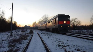 ТЭП70-0362 с пригородным поездом №6658 Псков — Дно.