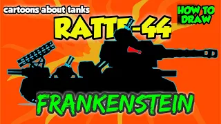 How To Draw Cartoon Tank Ratte-44 Frankenstein | HomeAnimations - Cartoons About Tanks