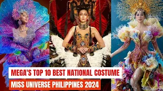 MEGA MAGAZINE'S Top 10 National Costumes || Miss Universe Philippines 2024