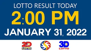 Lotto Results Today January 31 2022 2pm Ez2 Swertres 2D 3D 4D 6/45 6/55 PCSO